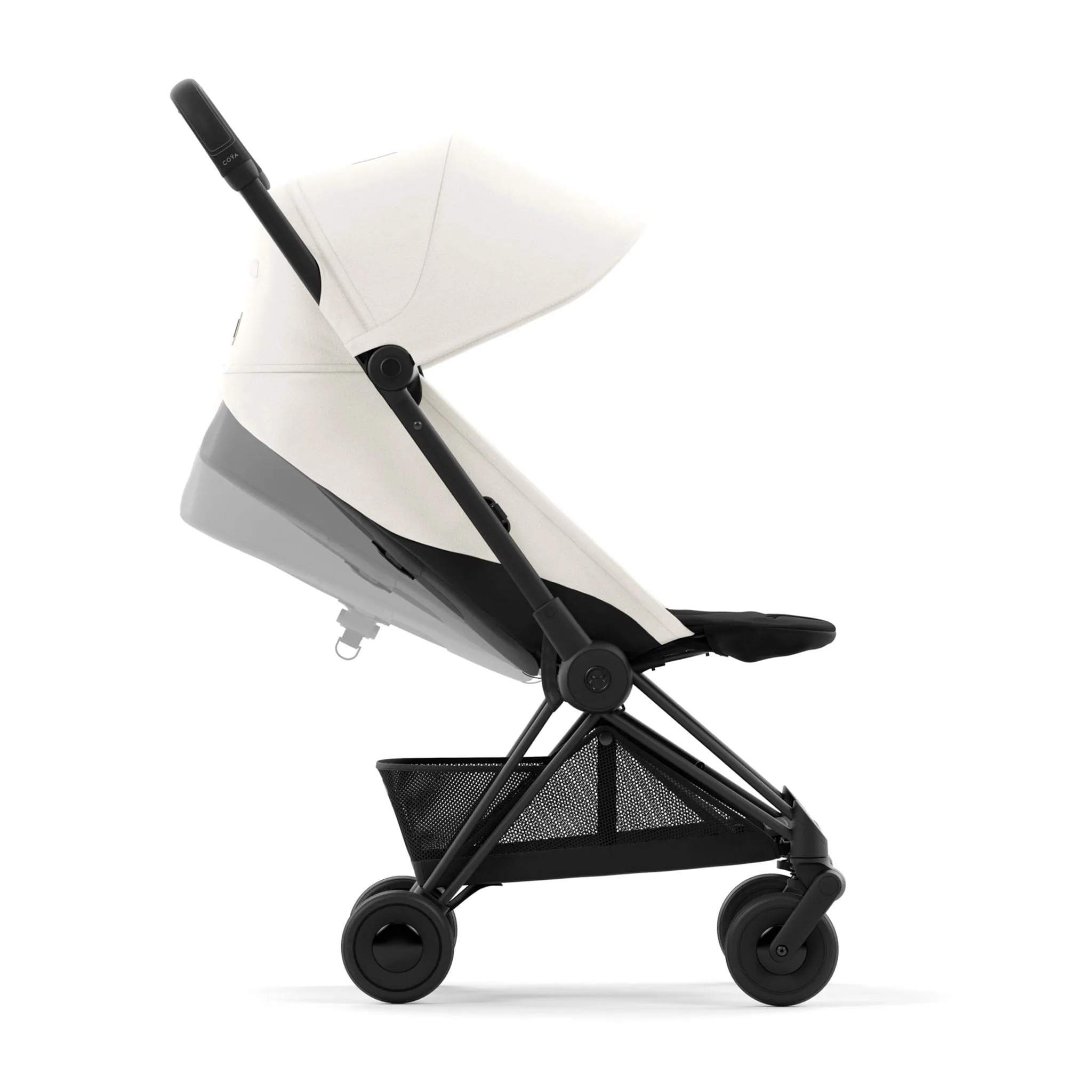 Cybex Poussette Coya - Cadre noir mat avec siège blanc cassé