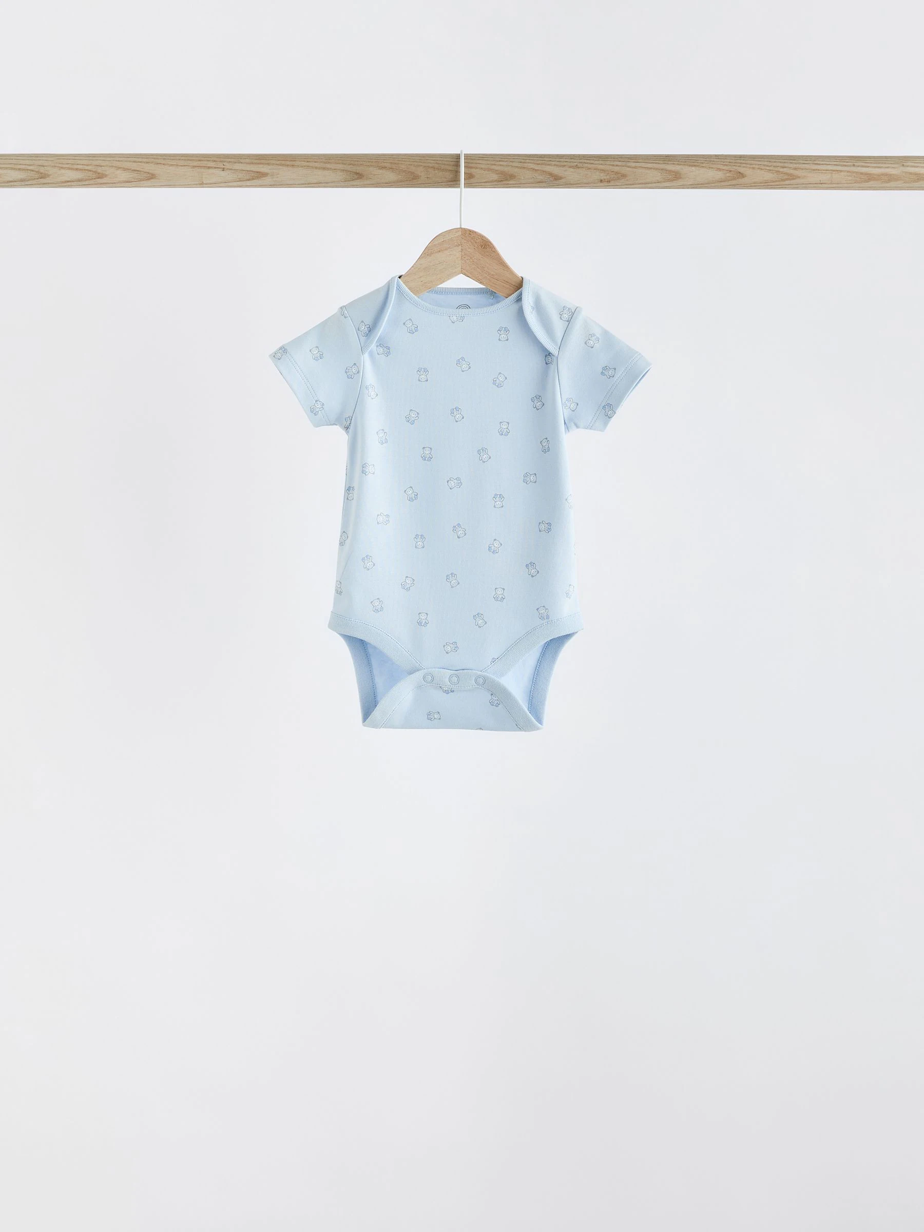 Blauw - Beer Baby Bodysuits met korte mouwen
