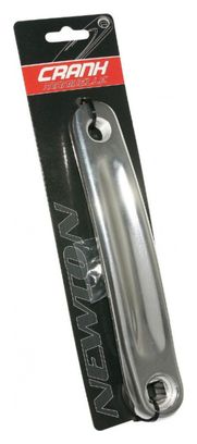 MANIVELLE GAUCHE 170 NEWTON ALU FORGE LARGE ARGENT (CARRE DECALE-DROIT) (SUR CARTE)