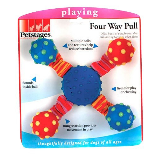 Brinquedo de puxar multicolorido com 4 braços para cães