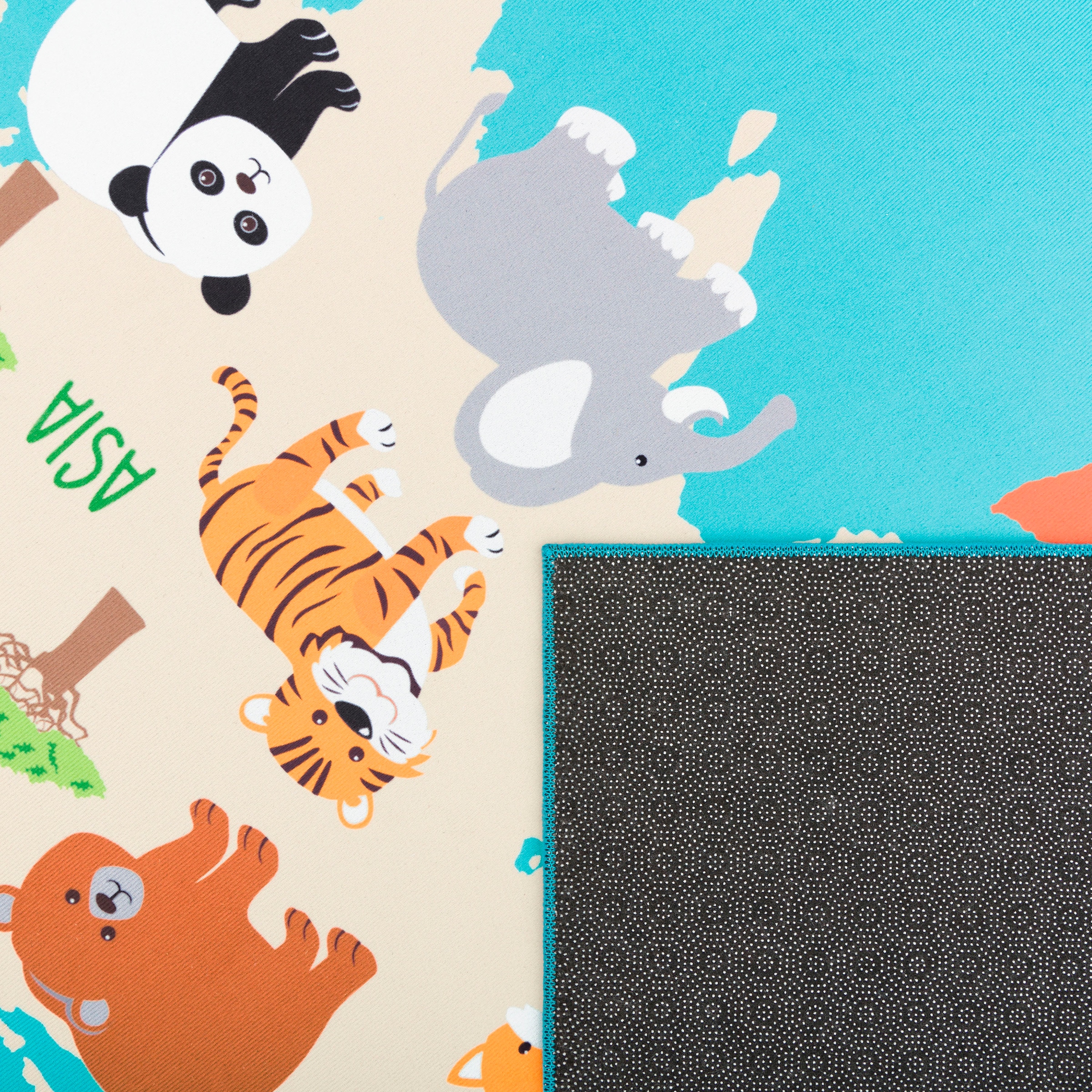 Paco Home Kinderteppich »Bino 564« rechteckig 4 mm Höhe Kurzflor, Motiv Weltkarte, Kinderzimmer