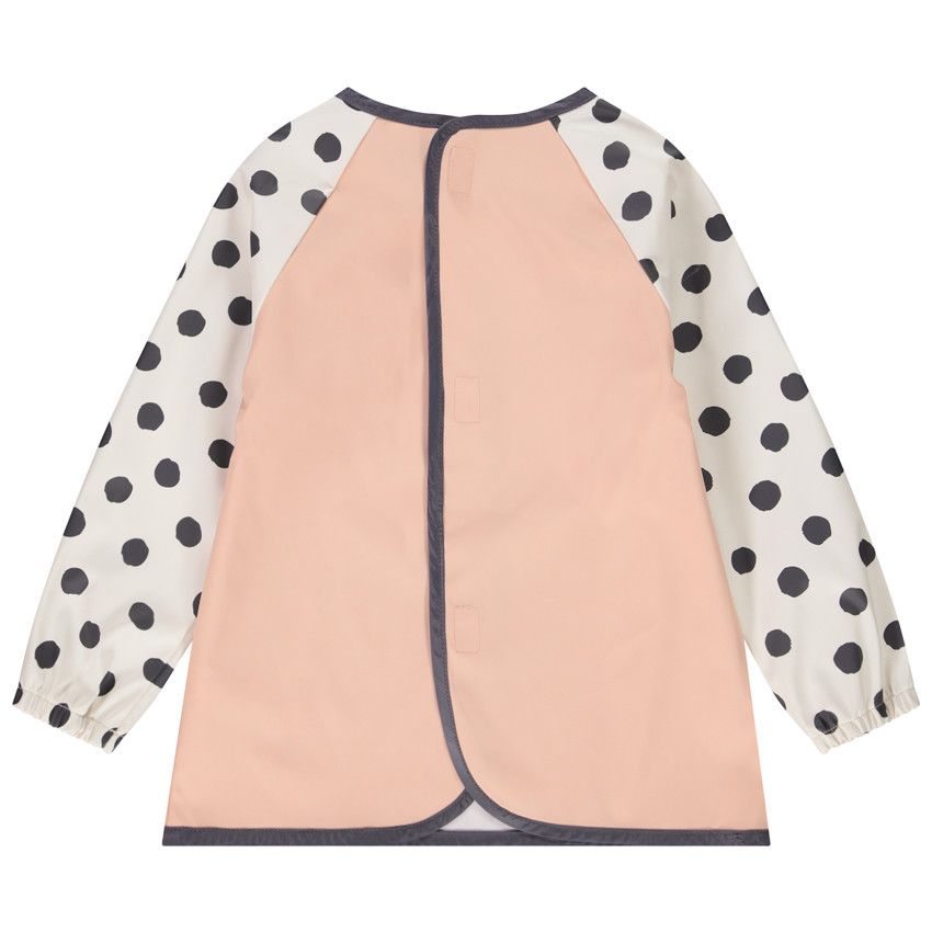 Tablier en toile manches longues imprimé pois et print Minnie Disney pour fille - Rose