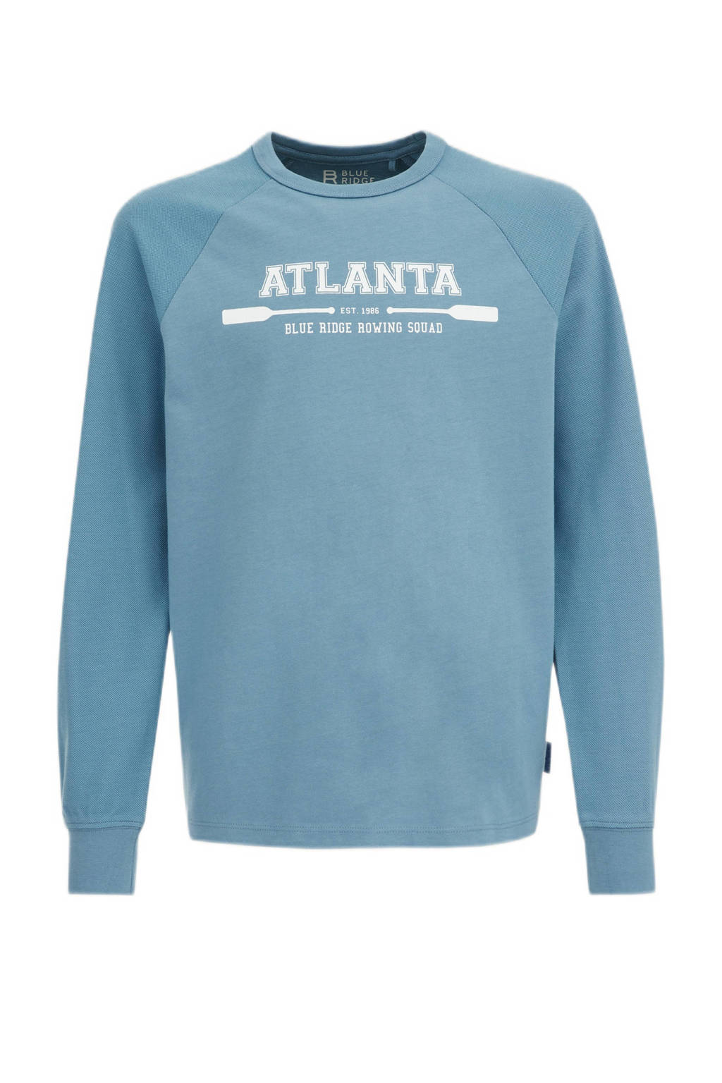 WE Fashion longsleeve met tekst blauw