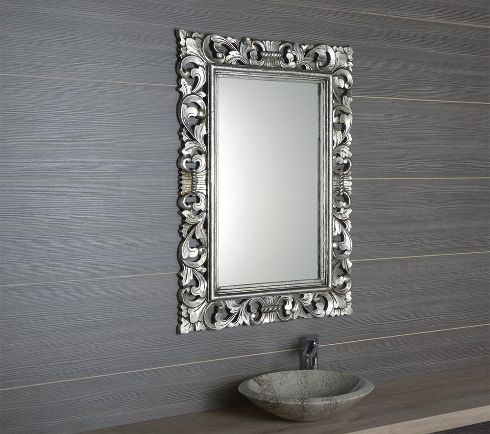 Sapho Scule barok spiegel met zilver omlijsting 70x100cm