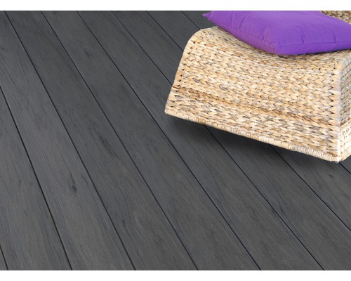 Konsta WPC terrasplank Masivo massief profiel mat 20x145 mm (per meter vanaf 1,00 m tot max. 6,00 m) gerookt eiken donkergrijs