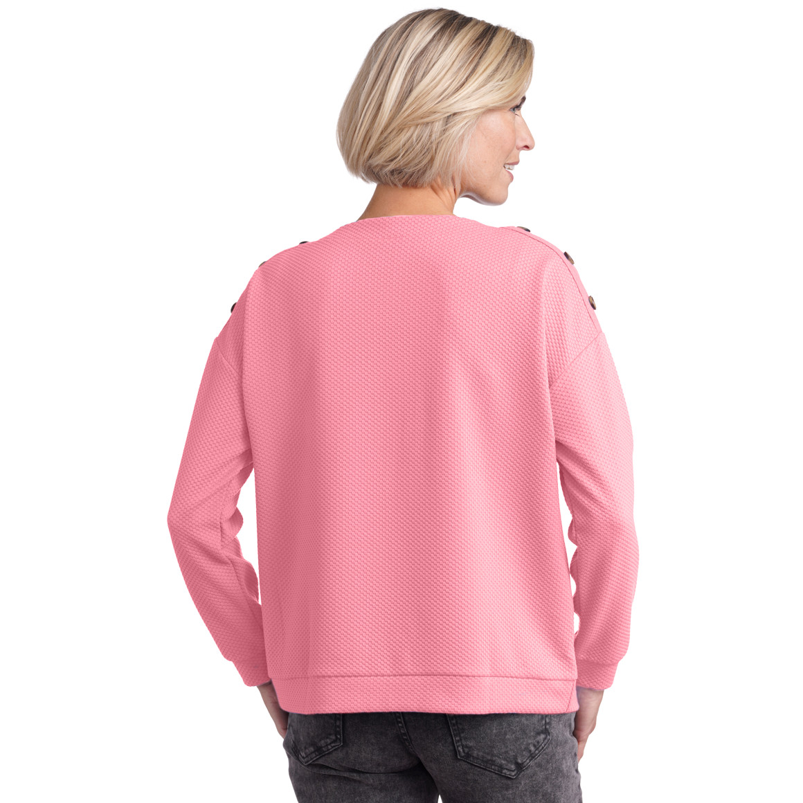 Damen Sweatshirt mit Struktur rosa