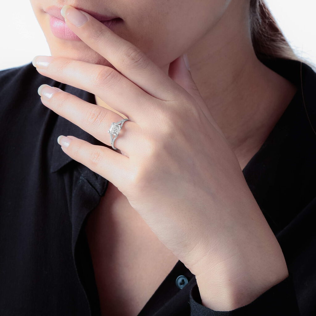 Bague Soanna Or Blanc Oxyde De Zirconium