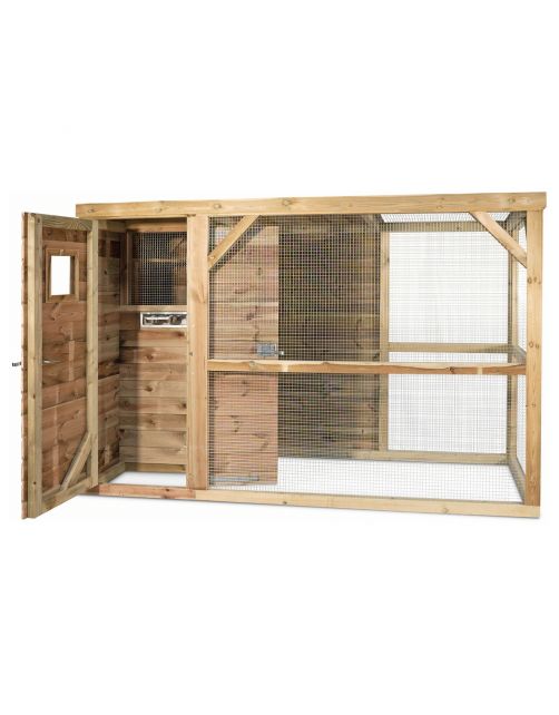 Voldux Volière Toon Links - Vogelverblijven - 300x120x190 cm Naturel