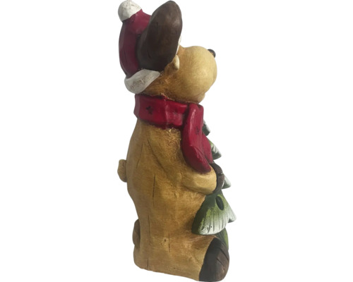 Decoratieve rendierlantaarn, mineraalsteen Lafiora, 17 x 14,5 x 33 cm, bruin/groen