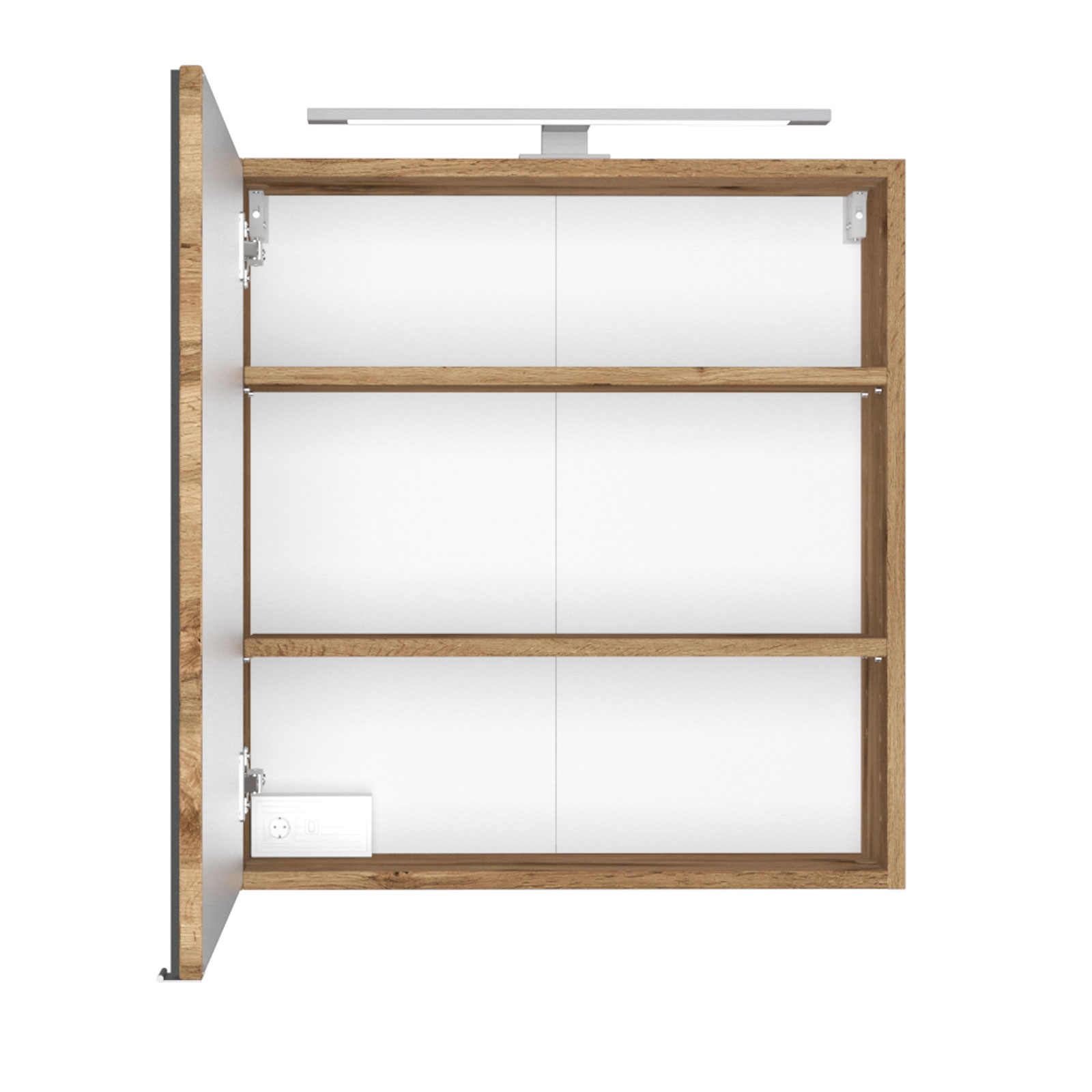 3-teiliges Badmöbel-SetDAVOS - Wotaneiche - 90 cm breit - Becken links