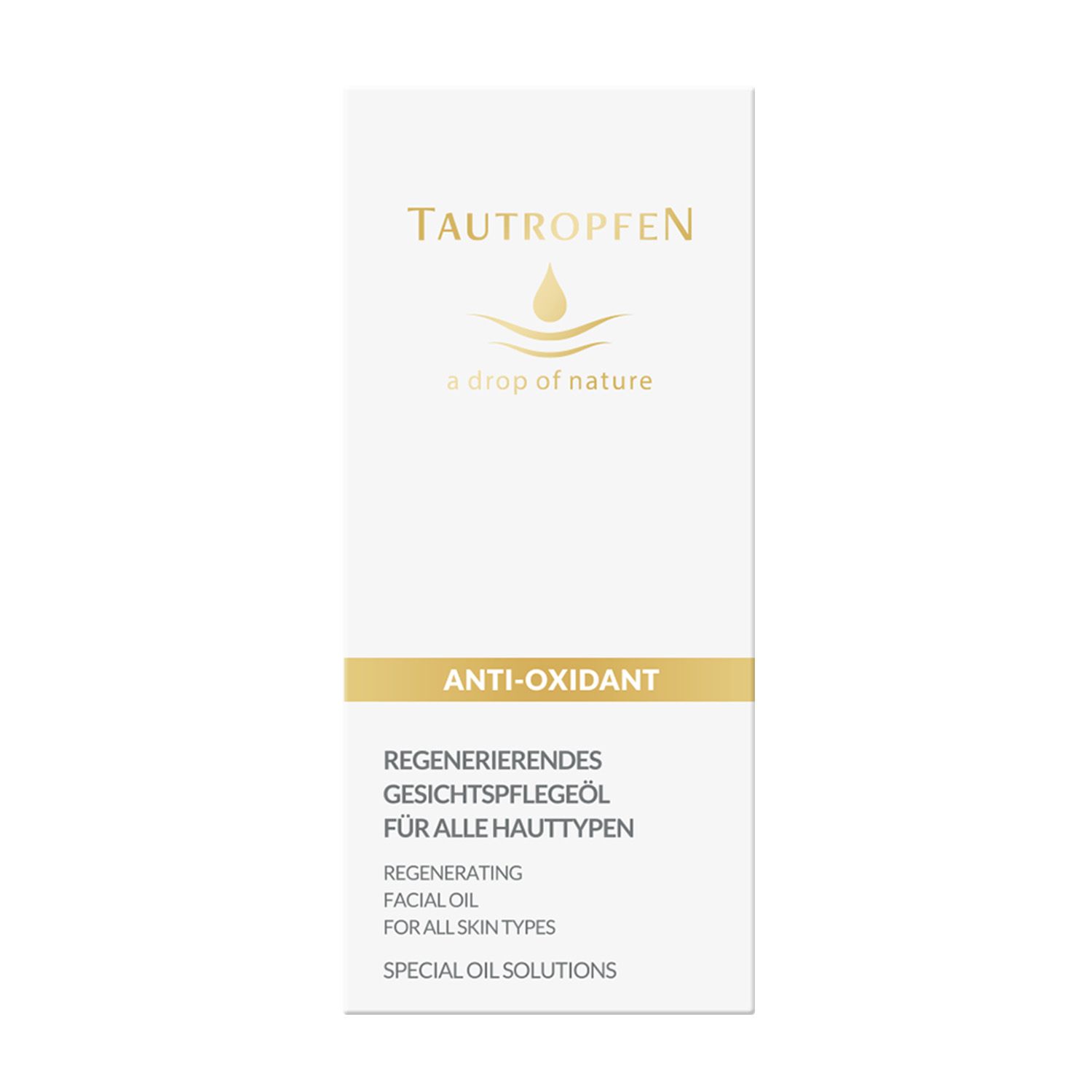 TAUTROPFEN Regenerierendes Gesichtspflegeöl - schnell einziehende und leichte Textur, mildert Falten