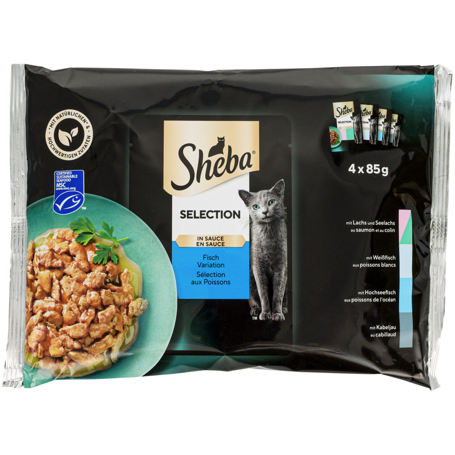 Sheba Selection Katzenfutter in Sauce Fisch 4x85g