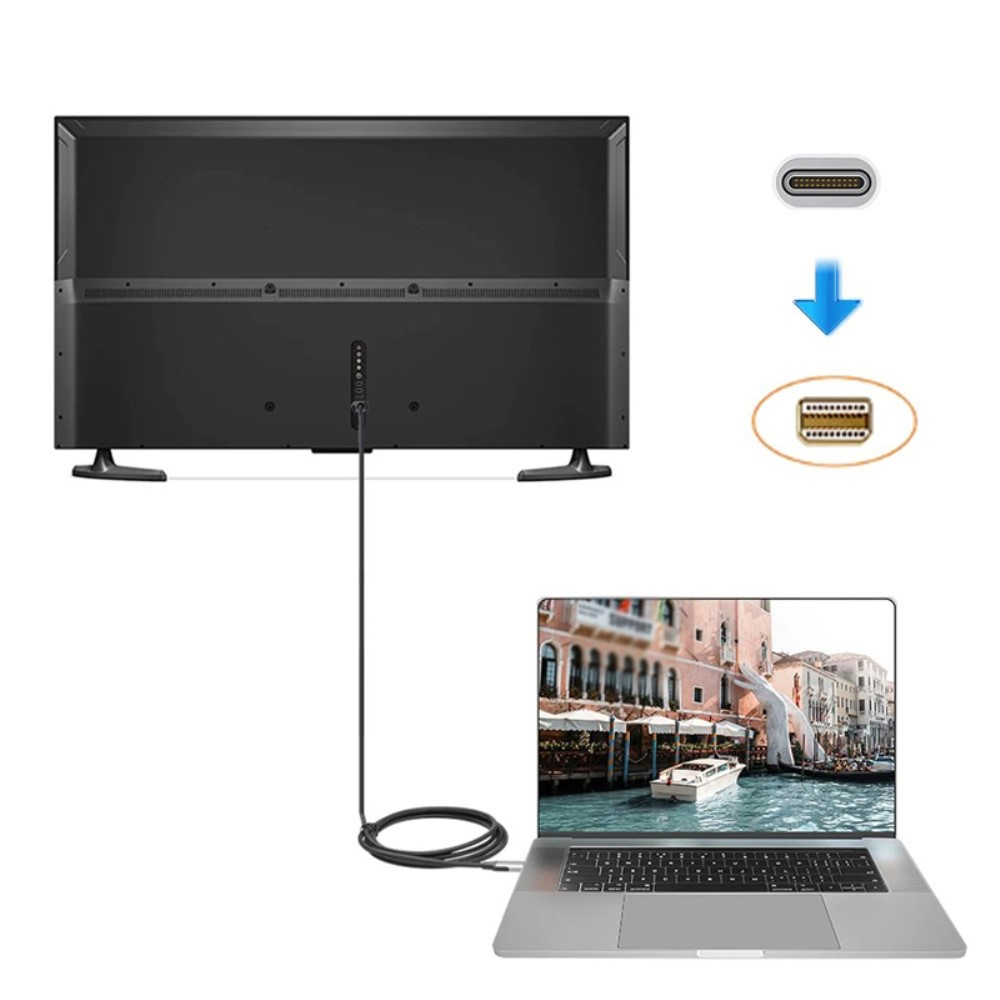 (1.8m) USB C auf Mini DisplayPort MDP Thunderbolt 3 (4K@60Hz) Adapter Kabel - Schwarz