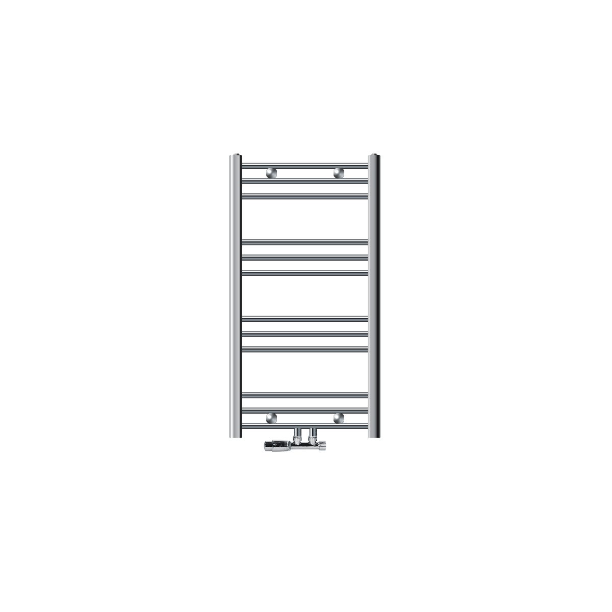 LuxeBath Sahara badkamerradiator, 500x800 mm, chroom, recht, middenaansluiting, inclusief aansluitset met thermostaat, hoekmodel, wandaansluiting, badkamerradiator, handdoekwarmer, handdoekdroger, handdoekradiator