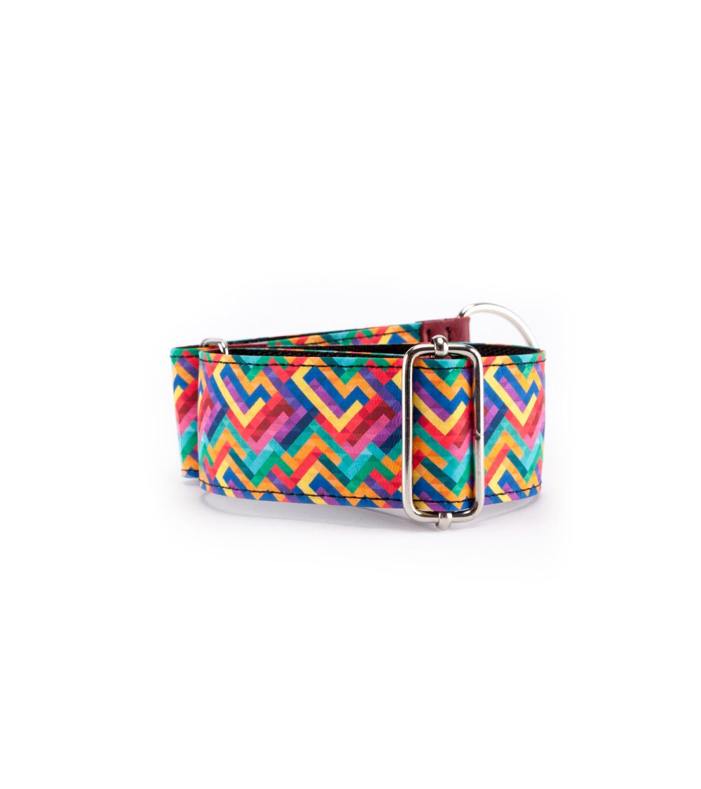 Coleira ajustável multicolorida para cães Pamppy Galgo Speedy Pixel
