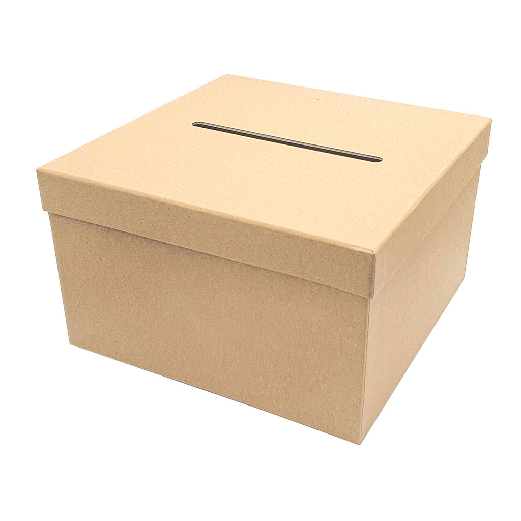Urne carré kraft à personnaliser 24.5x24.5cm