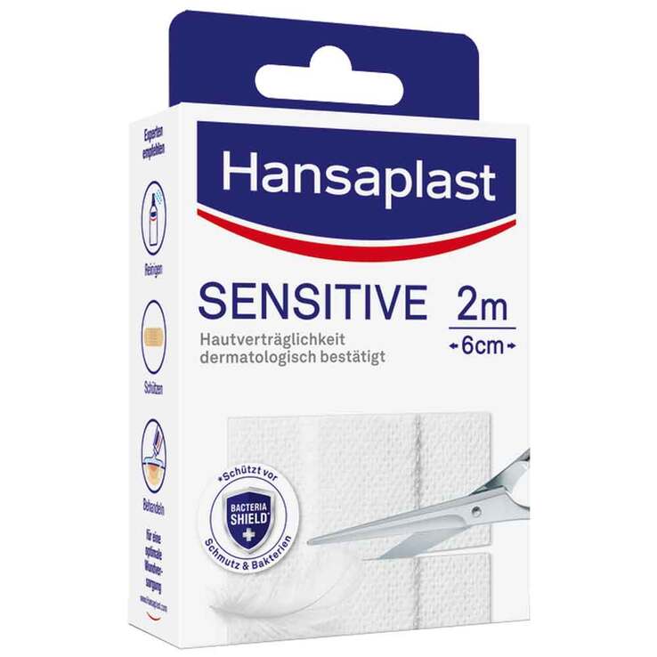 Hansaplast Sensitive Pflaster hypoallergen 6 cmx2 m, 1 St
