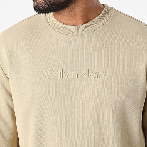 Sweat Crewneck Modern Front Logo 9692 Beige