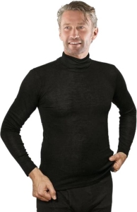 EUSANA Herren Langarmshirt L Rollkragen schwarz