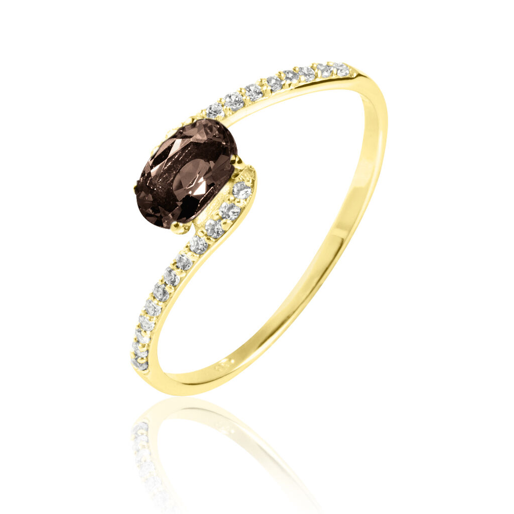 Bague Loriane Or Jaune Quartz Et Diamant