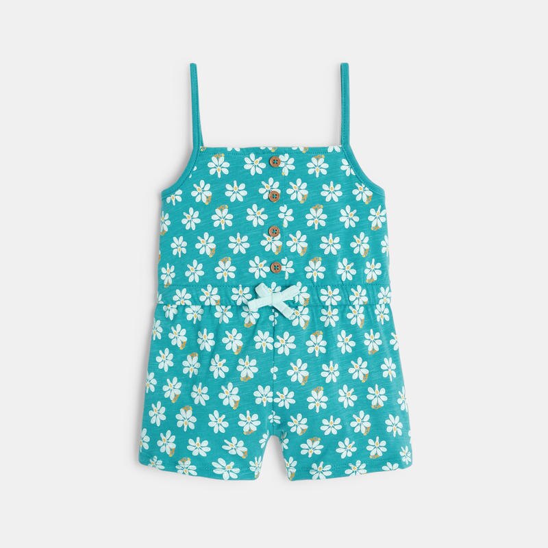 Combi courte à bretelles bleu bébé fille Bleu