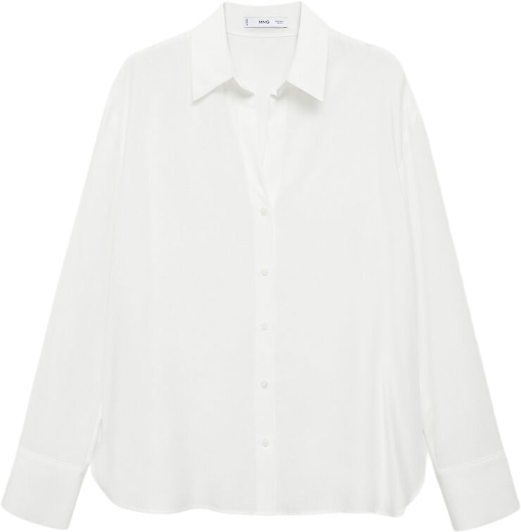 MANGO Lyocell fluid shirt Natural white