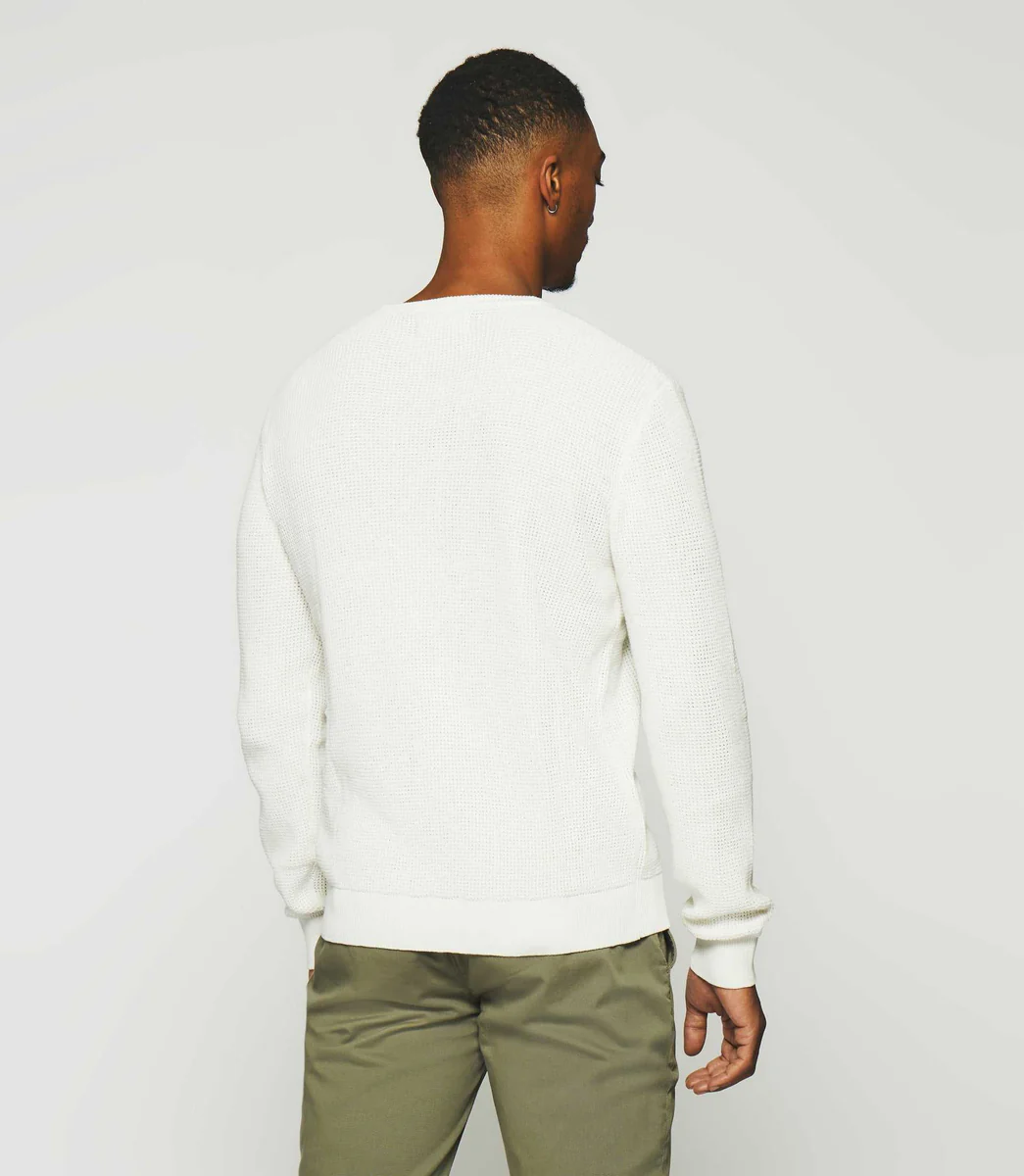 Pull col rond en coton écru DJANGO