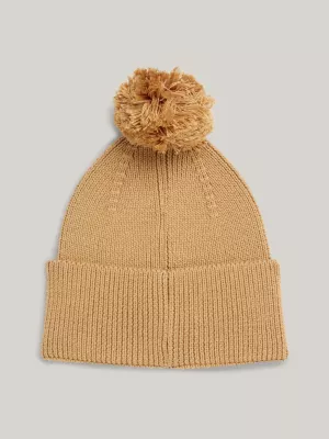 Gorro infantil de tricô com pompom