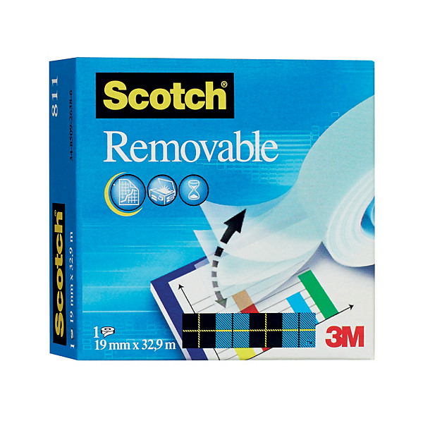 6 rubans adhésifs invisibles repositionnables Scotch® 19 mm x 33 m