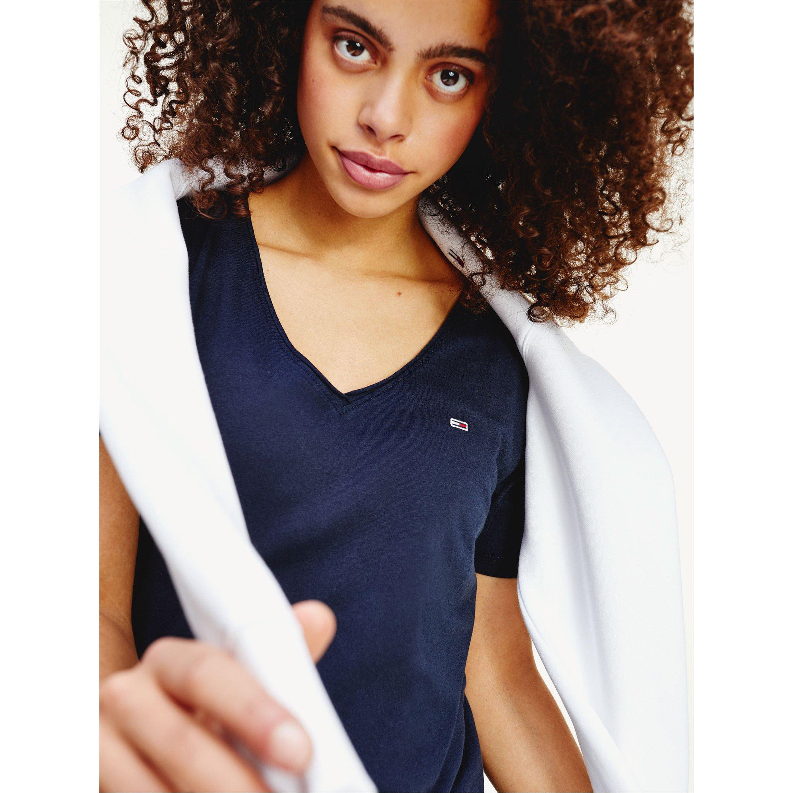 Tommy Jeans Slim V Neck T Shirt