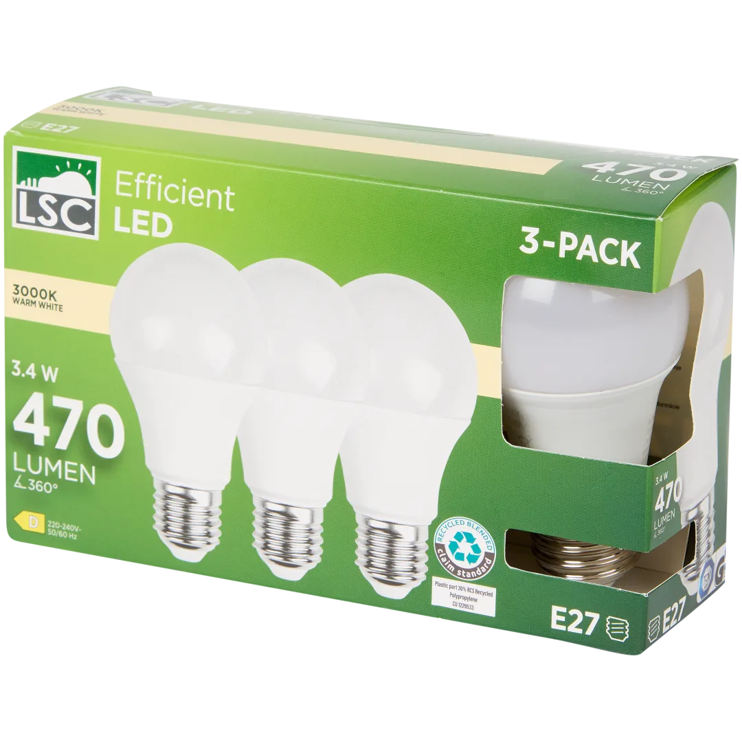 LSC ledlampen 3 stuks | 3,4 watt | 470 lumen