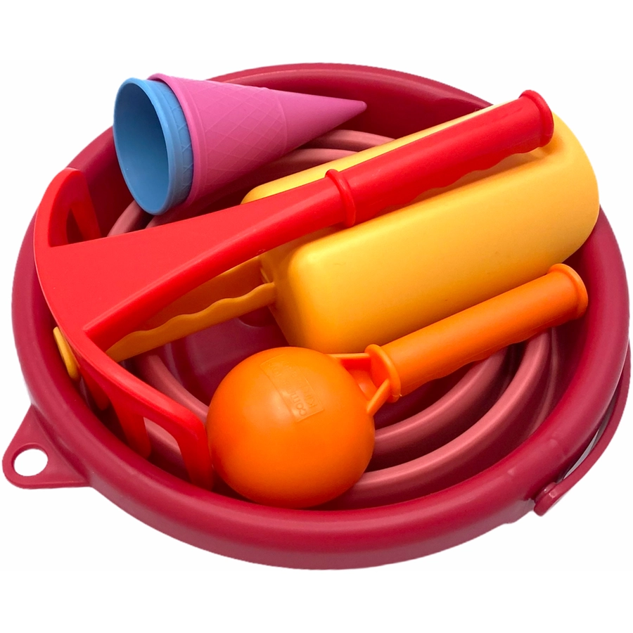 SCHILDKRÖT® 7in1 Sand Toys Falteimer-Set, rot