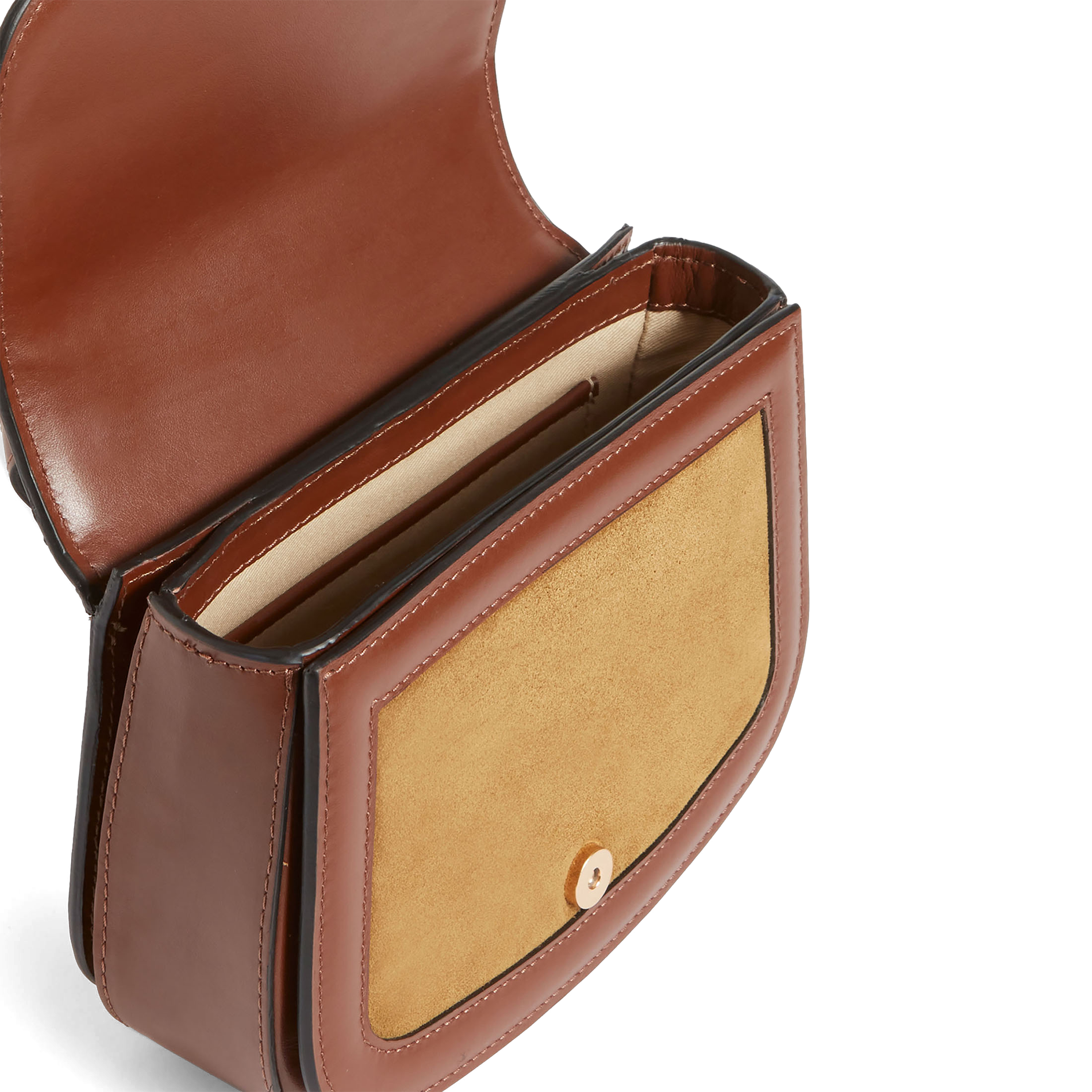 Petit sac bandoulière en cuir | Marron
