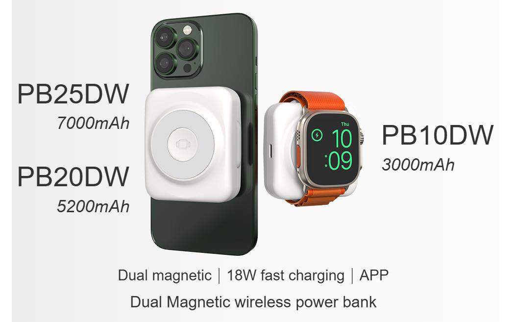 Powerbank PB10DW 10.8 Wh, Wireless Charger, USB-C 18WPowerbank mit Wireless Charger und USB-C