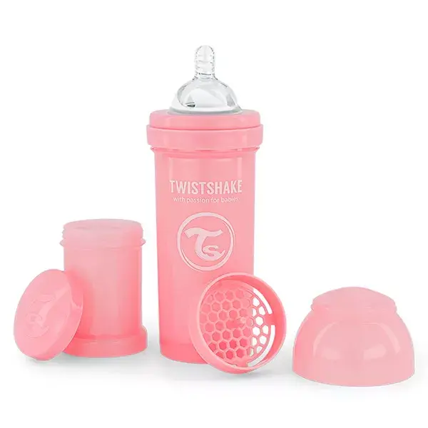 Twistshake Biberon Anti-Colique Rose Pastel +2m 260ml