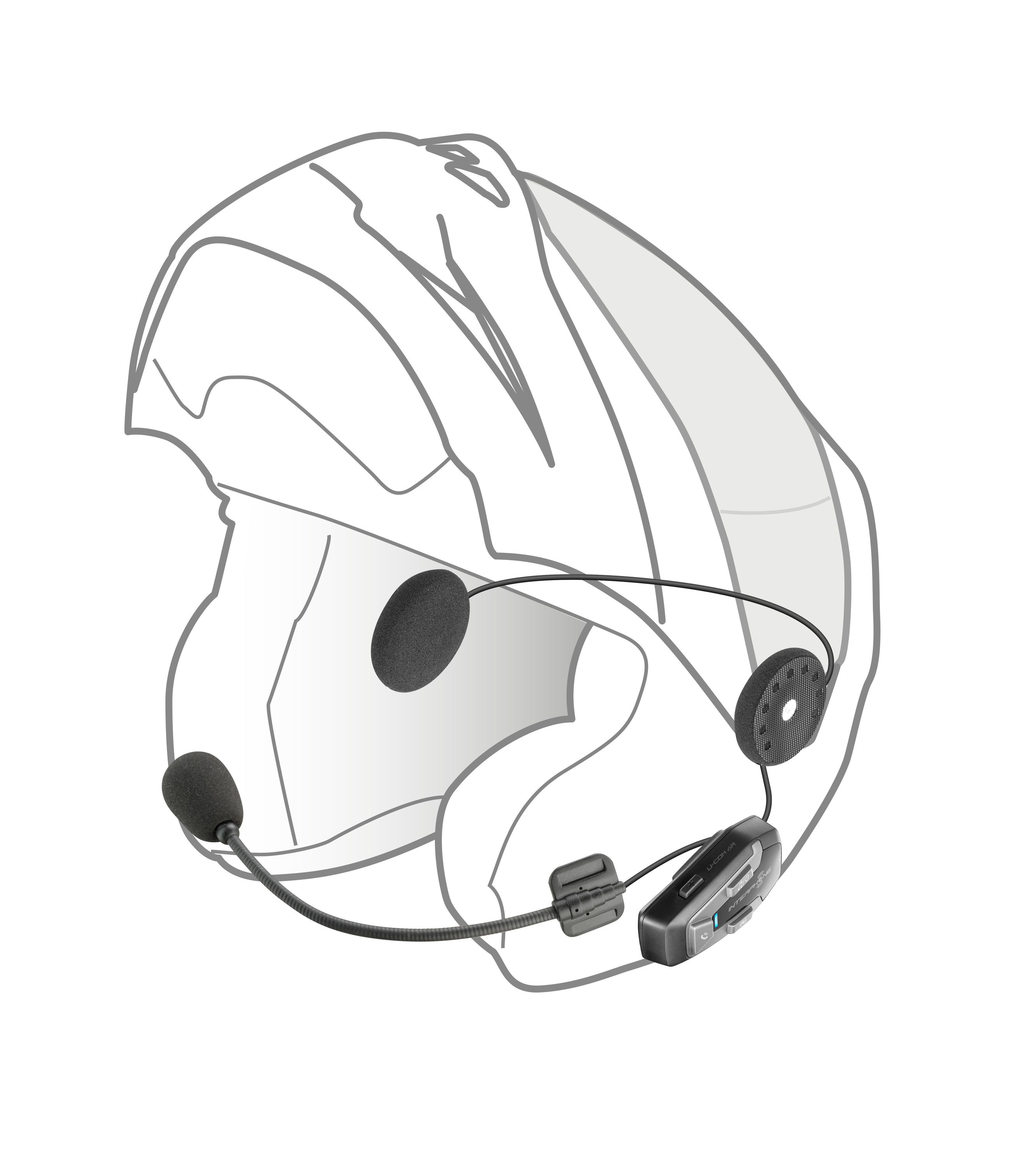 (IP67) UCOM 6R Motorrad Helm Intercom Bluetooth Headset 1km Reichweite / bis zu 2 Benutzer (INTERPHOUCOM6R)