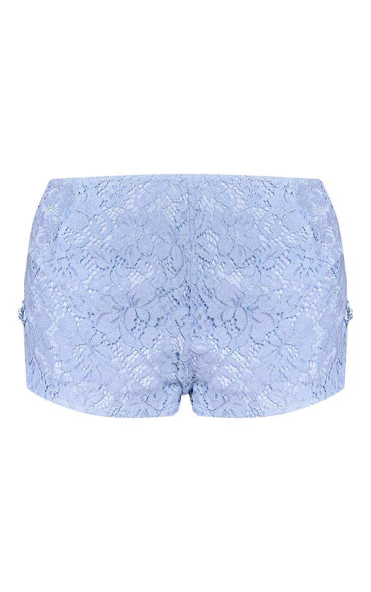 Bleu Layette Short Tailleur En Dentelle Structurée