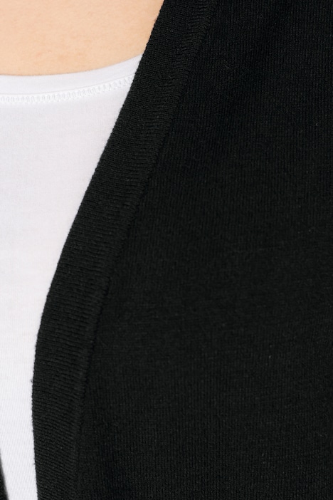 Long-Strickjacke, offene Form, Ärmel-Schriftzug
