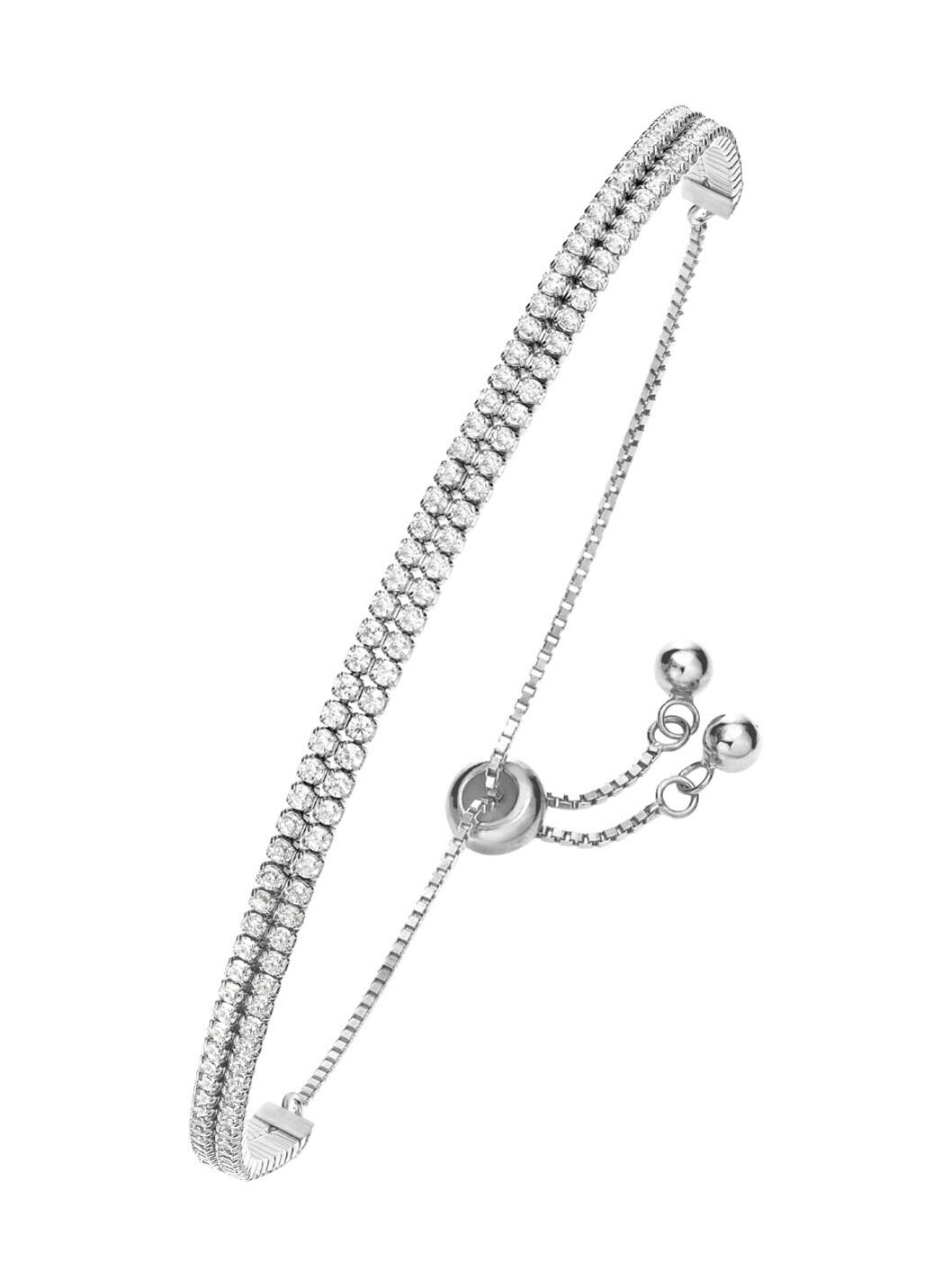 Elegantes doppelreihiges Armband mit synth. Zirkonia