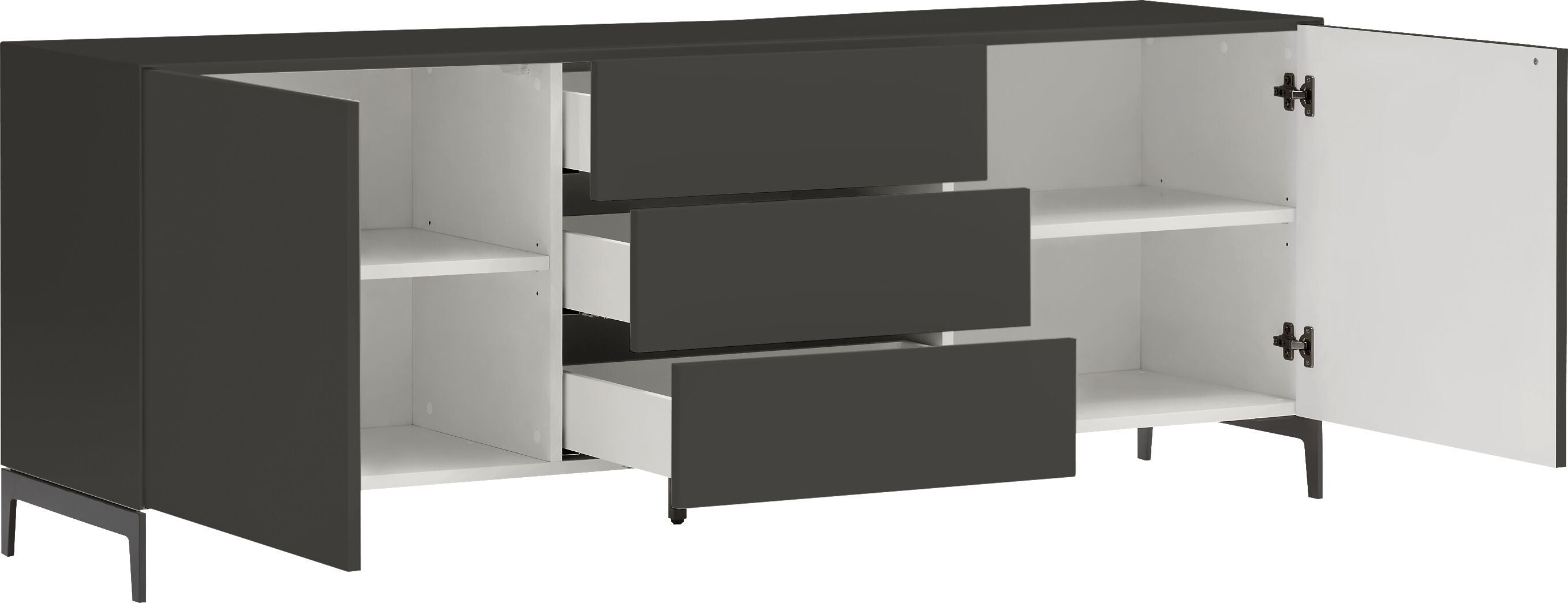 LUX Lowboard - Anthrazit / B: 180.0 cm x T: 46.0 cm x H: 68.0 cm