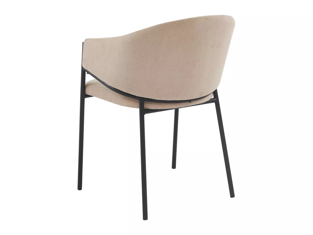 Lot de 2 chaises avec accoudoirs en tissu et métal noir - Beige - ORDIDA de Pascal MORABITO