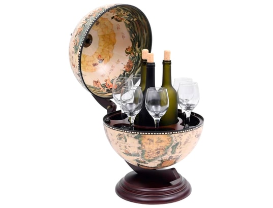 VIDAXL - Support de vin globe de dessus de table bois d'eucalyptus bl...