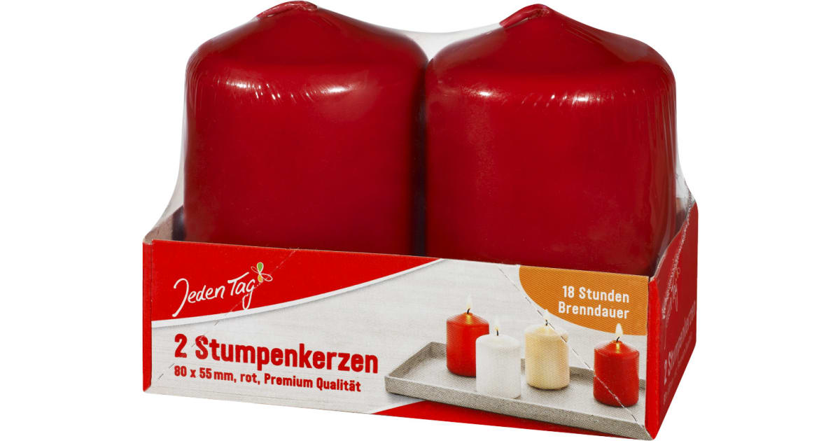 Jeden Tag Stumpen rot 2er 80x55mm