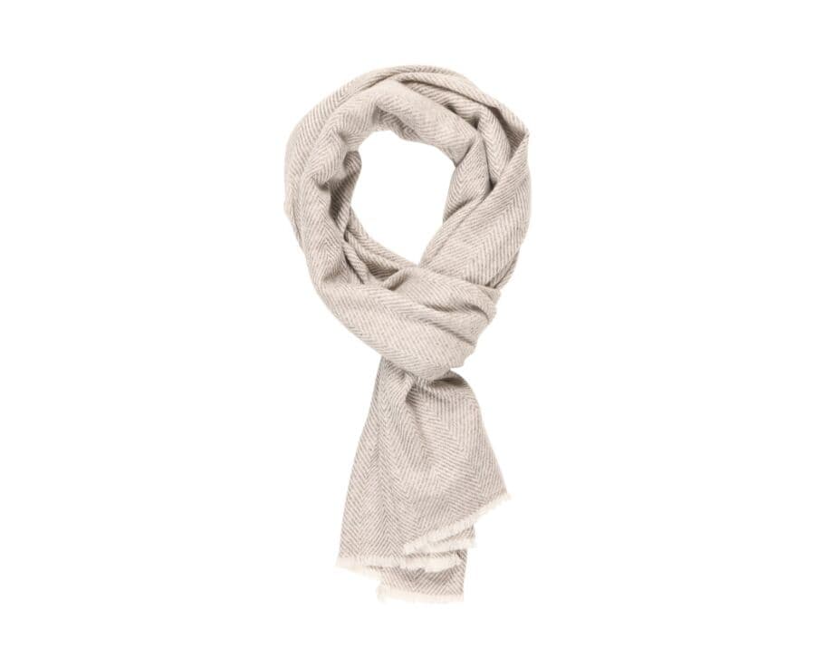 Écharpe Laine et Cachemire Beige Et Écru