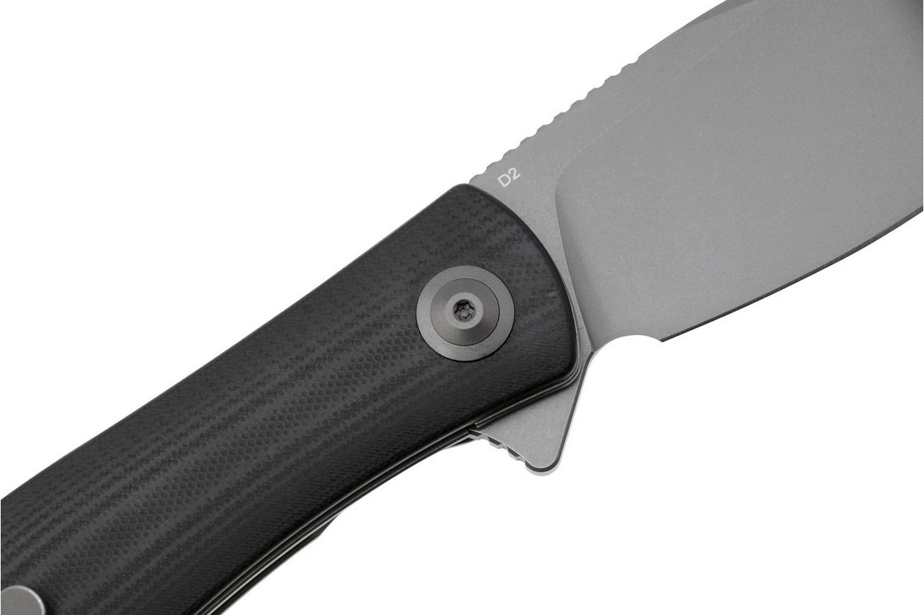 Trollsky Knives Mandu XL MT013-XL Grey Stonewashed D2, Black G10 zakmes