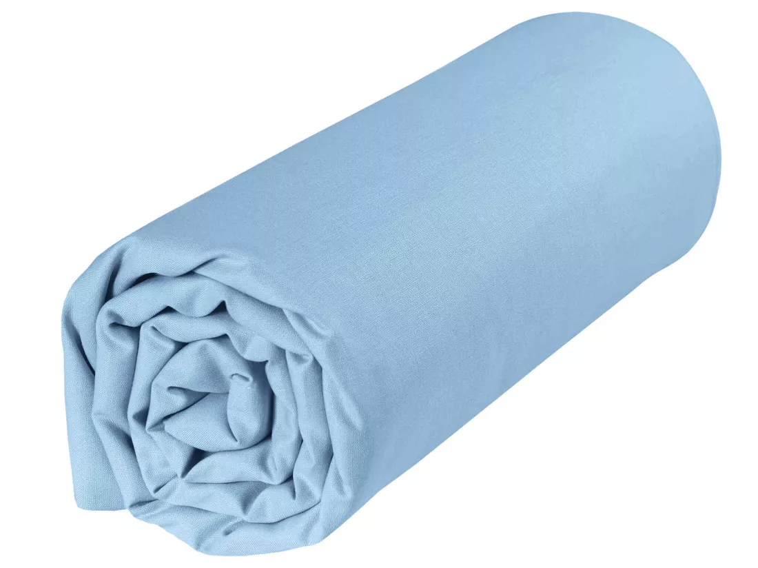 Drap housse bébé bleu ciel 100% coton biologique 60x120