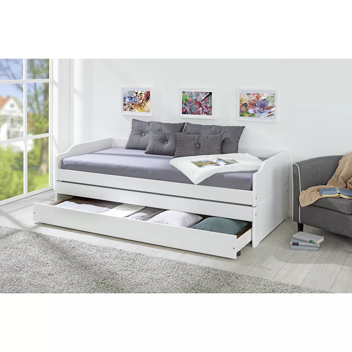 Funktionsbett Lotar 90x200 weiss