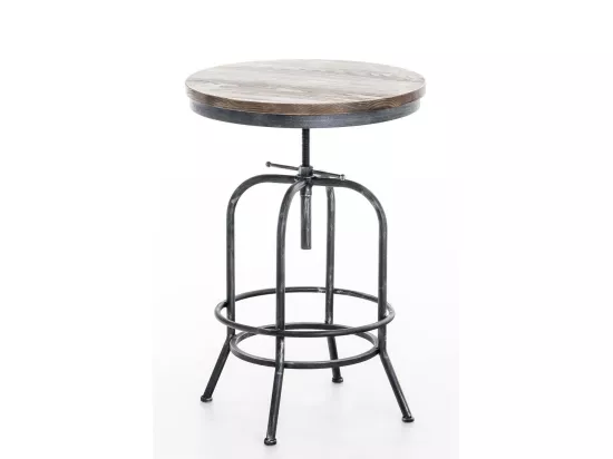 Table haute de bar - rund 60cm - Bois - Argent antique - Brighton
