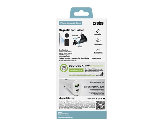 SBS - Support smartphone magnétique de voiture avec ventouse