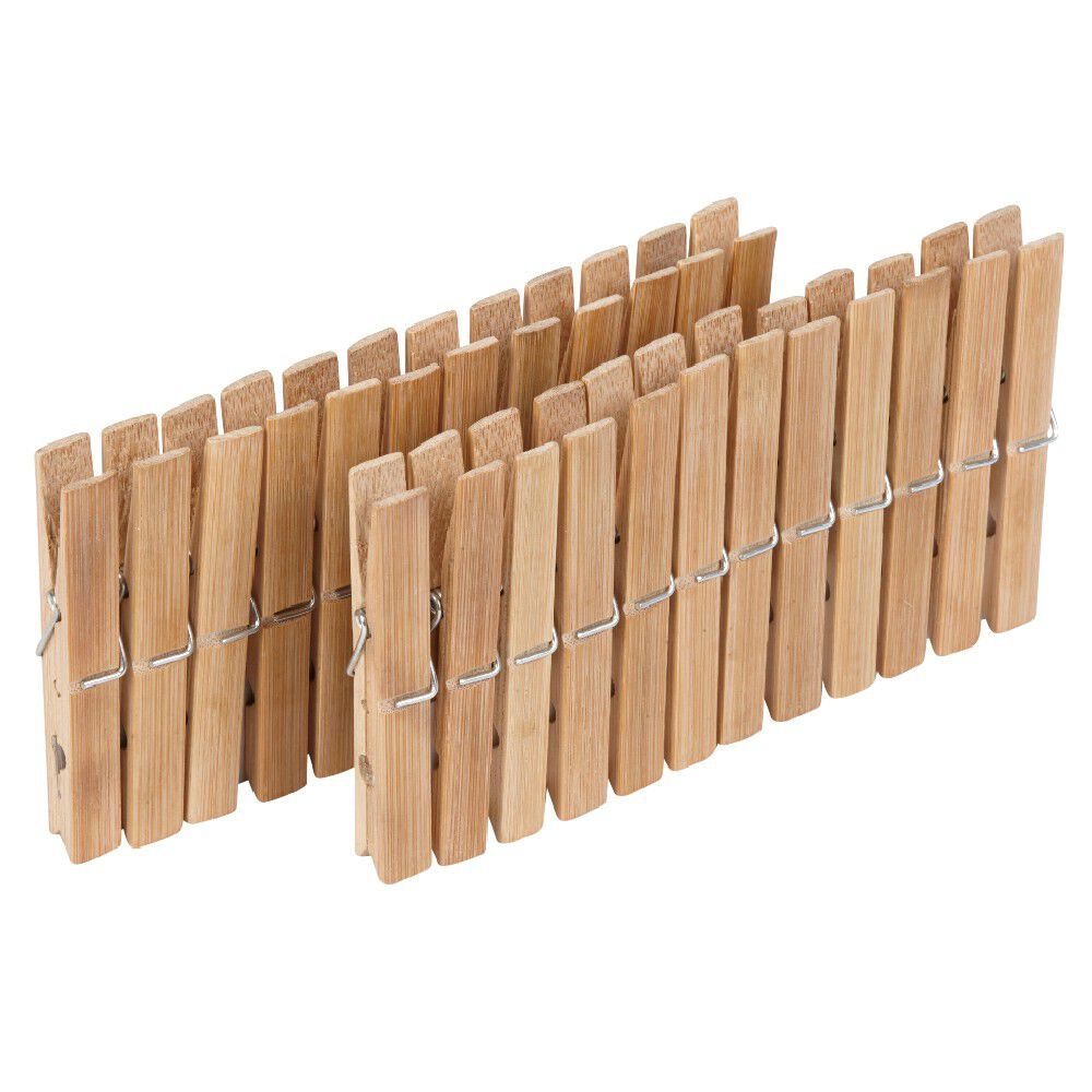 Pince à linge bambou naturel x24